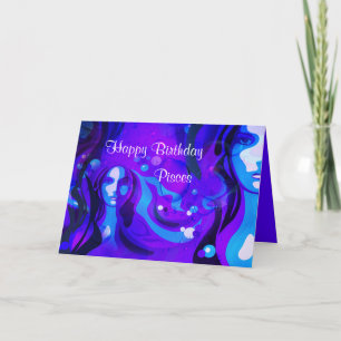 Happy Birthday Pisces Water Woman Greeting Card