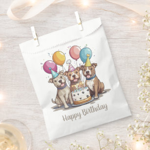 Happy Birthday Pit Bull Dogs Favour Bags