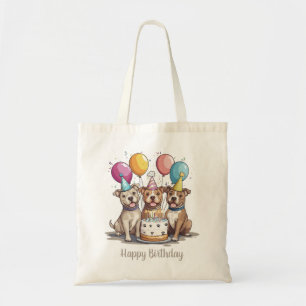 Happy Birthday Pit Bull Dogs Tote Bag