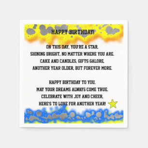 Happy Birthday Poem Napkin