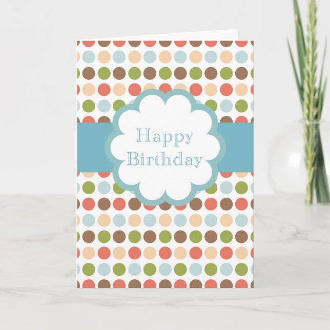 Happy Birthday (poka dots) Card (Front)