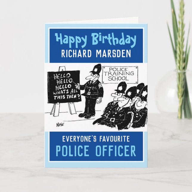Happy Birthday Police Officer Card (Front)