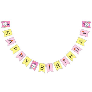 Happy Birthday Polka Dot Cat Bunting
