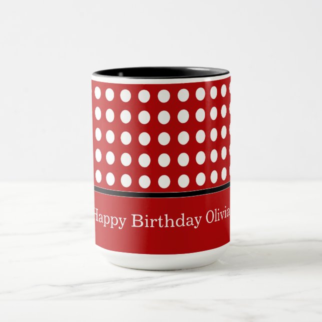 Happy Birthday Polka Dot Mug (Center)