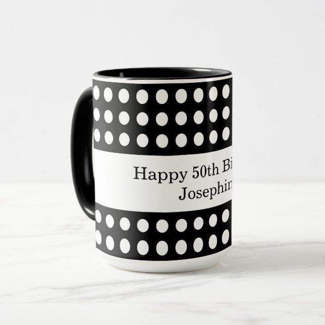 Happy Birthday Polka Dot Mug (Front Left)