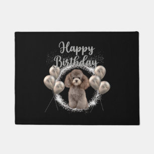 Happy Birthday Poodle Doormat