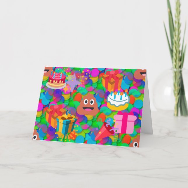 happy birthday poop emoji card (Front)