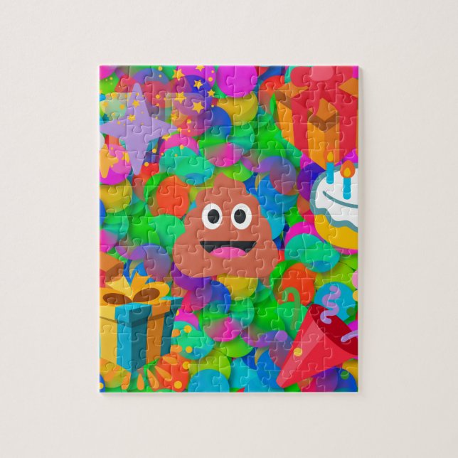 happy birthday poop emoji jigsaw puzzle (Vertical)
