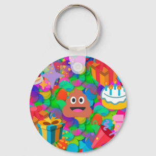 happy birthday poop emoji key ring