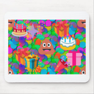 happy birthday poop emoji mouse mat
