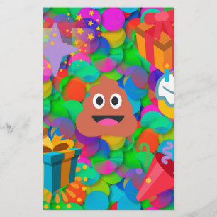 happy birthday poop emoji stationery