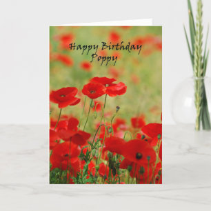 Happy Birthday Poppy Greetings Card