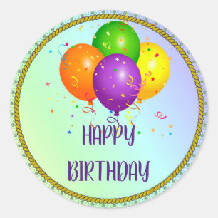 Happy Birthday, popular design, Classic Round Sticker
