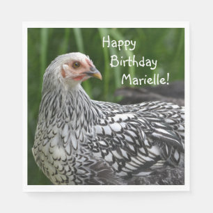 Happy Birthday Posing Chicken Napkin