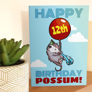 Happy Birthday Possum! Add Your Age Opossum Card