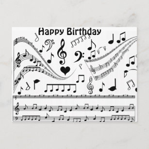 Happy Birthday Music Postcards Zazzle Uk