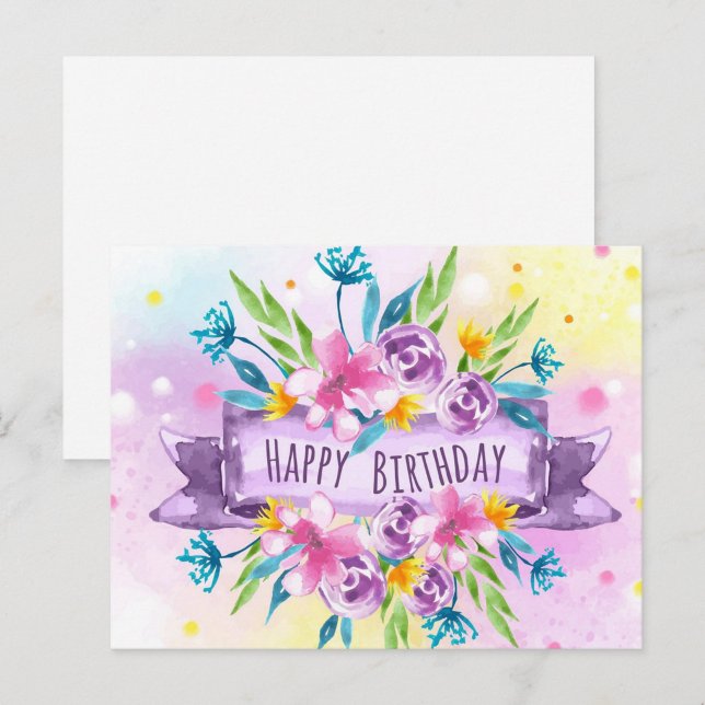 Happy Birthday Postcard ("Happy Birthday Floral Postcards")