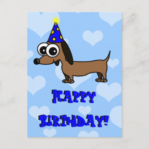 Happy Birthday Postcard - Dachshund
