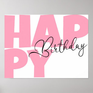 Happy birthday postcard poster