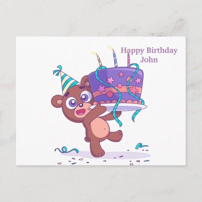 Happy Birthday Present Announcement Postcard (Front)