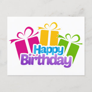 Happy Birthday Presents Holiday Postcard