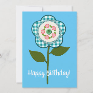 Happy Birthday! Pretty Faux Fabric Flower