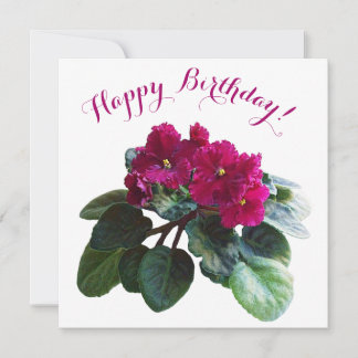 Happy birthday pretty pink flowers stylish floral  holiday card