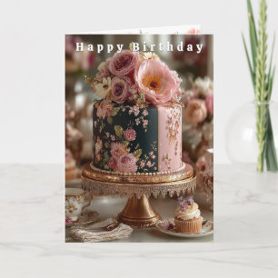 Happy Birthday Pretty Pink Peonies & Roses Card