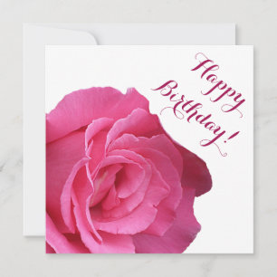 Happy Birthday pretty pink rose floral quirky chic Holiday Card