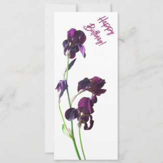 Happy birthday pretty purple flowers simple floral save the date