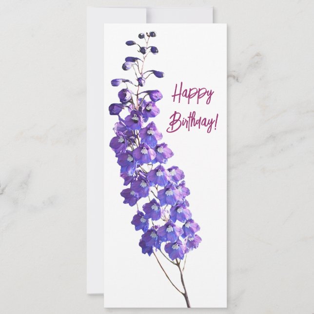 Happy birthday pretty purple flowers simple floral save the date (Front)