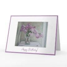 Happy birthday pretty purple French lilacs floral