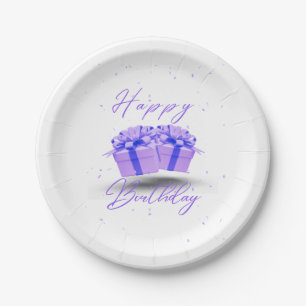 Happy Birthday Pretty Purple Paper Plates