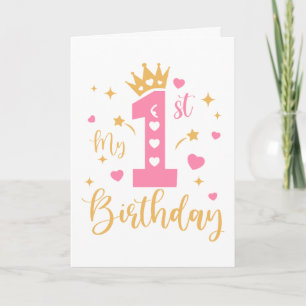 Happy Birthday Princess 1st Birthday Card