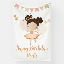 Happy Birthday! Princess Ballerina w/Bow Birthday Banner