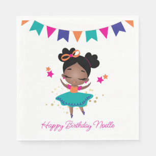 Happy Birthday! Princess Ballerina w/Bow Birthday Napkin