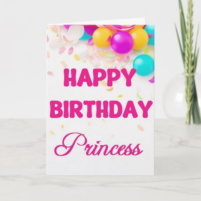 Happy Birthday Princess Card (Front)