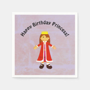 Happy Birthday Princess Cute Cartoon Princess Doll Napkin