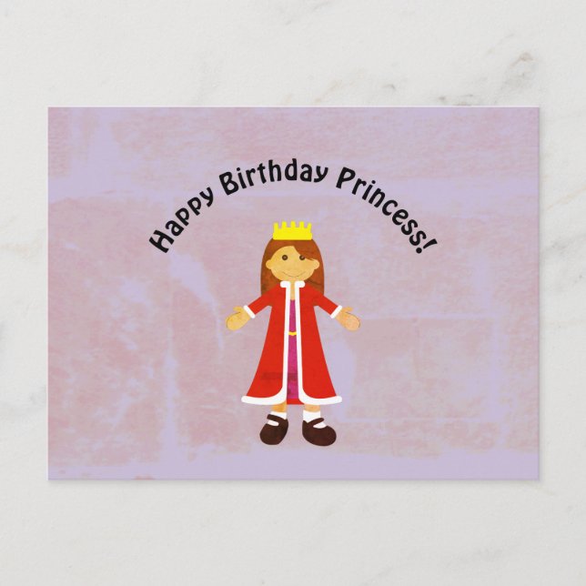 Happy Birthday Princess Cute Cartoon Princess Doll Postcard (Front)