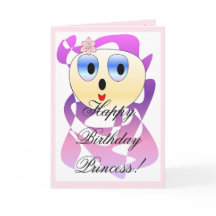 Happy Birthday Princess Cute Face Card