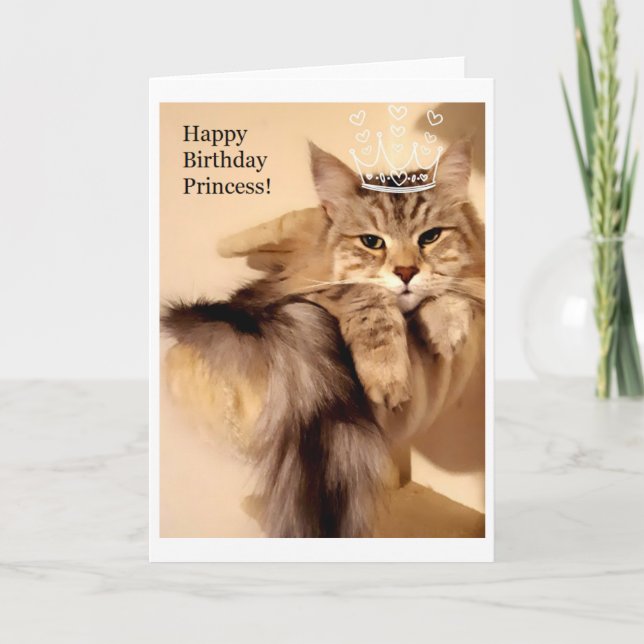 Happy Birthday Princess girls greeting card blank (Front)