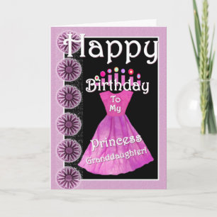 Happy Birthday Princess Granddaughter - Pink Dress Card