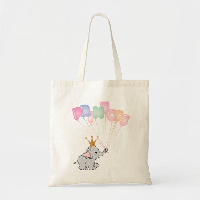Happy Birthday Princess Images Baby Elephant Tote Bag (Front)