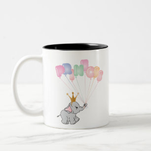 Happy Birthday Princess Images Baby Elephant Two-Tone Coffee Mug