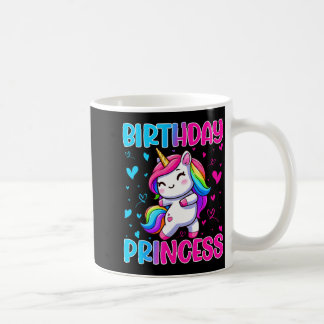 Happy Birthday Princess Unicorn Cute Rainbow Heart Coffee Mug
