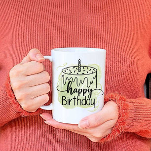 Happy birthday Print Modern White Mug