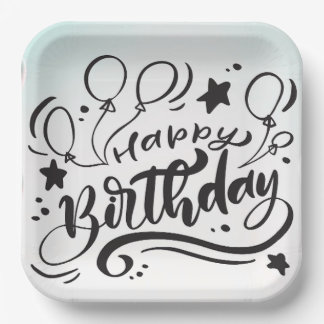 Happy Birthday Printed Custom Cute Plates