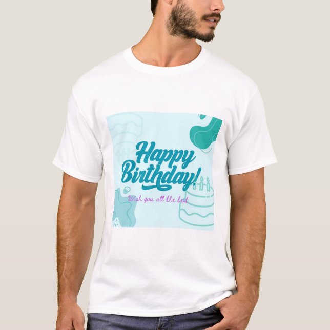 happy birthday printed t-shirt (Front)