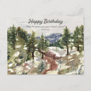 Happy Birthday Psalm 20 Scripture Bible Desert Postcard
