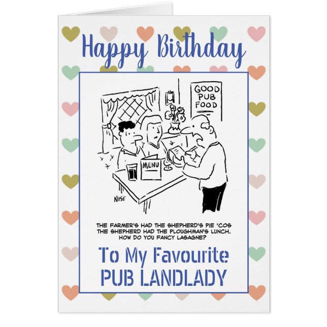 Happy Birthday Pub Landlady (Front)